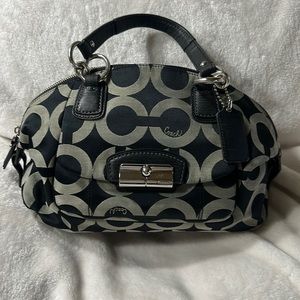 Black and grey coach bag